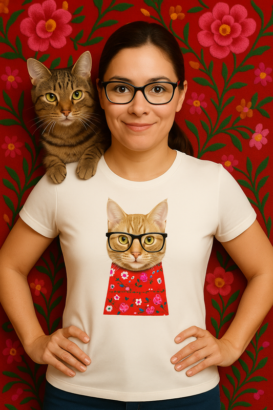 Viana Cat Pima Cotton T-Shirt: Stylish and Sustainable T-Shirt with Cute Cat Design