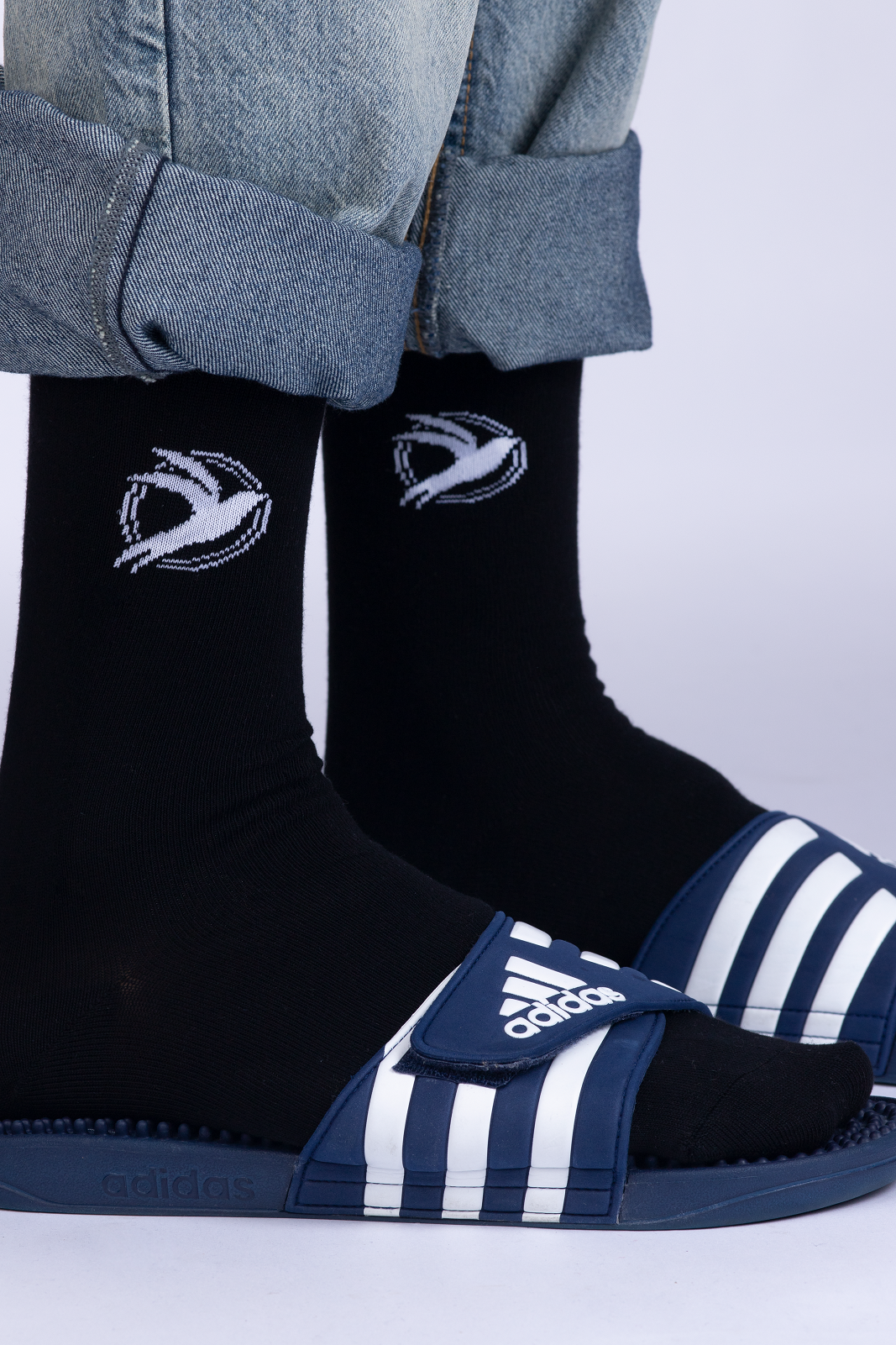 Meias de bambu confortáveis e respiráveis com suporte de arco preto