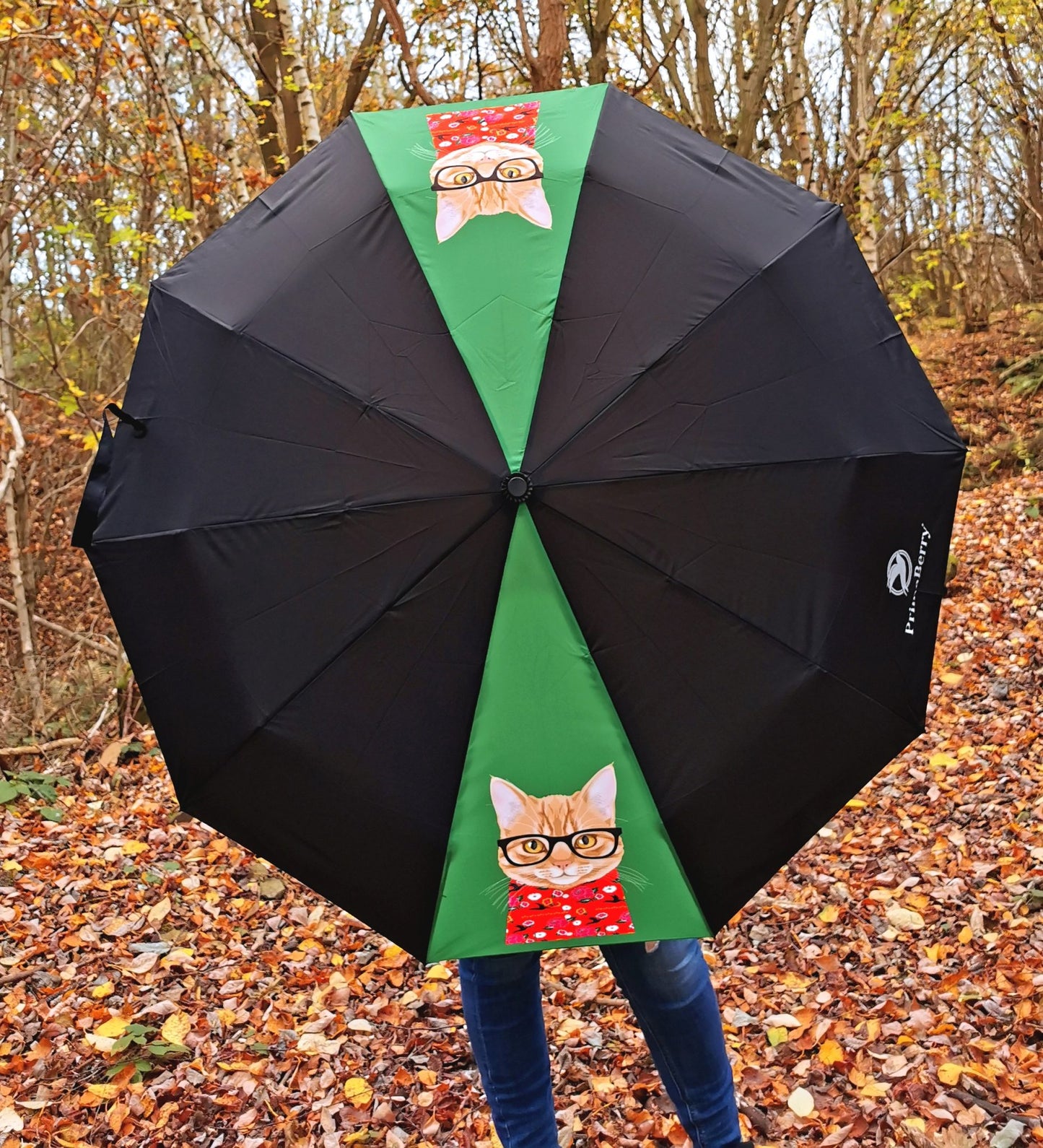 Fashionista Cat Foldable Umbrella: Stylish and Compact Umbrella with a Fun Cat Design