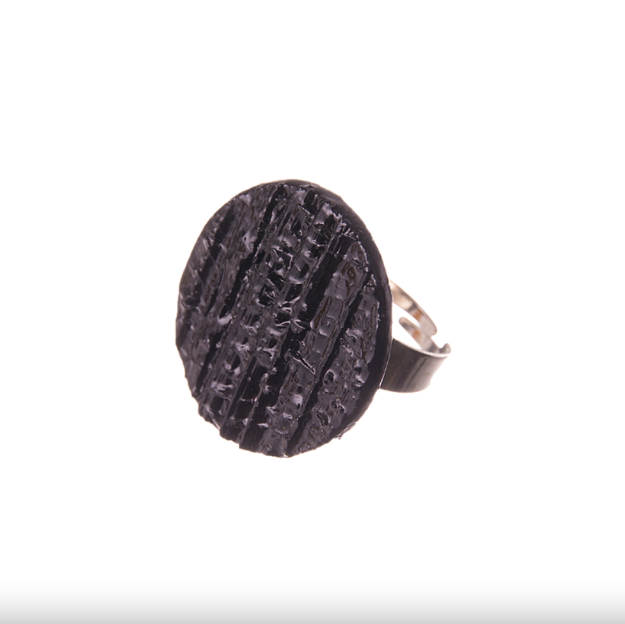 Natura Ring in Black: Sustainable and Ethical Banana Fibre Ring with Adjustable Band