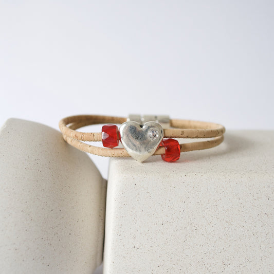 cork heart bracelet