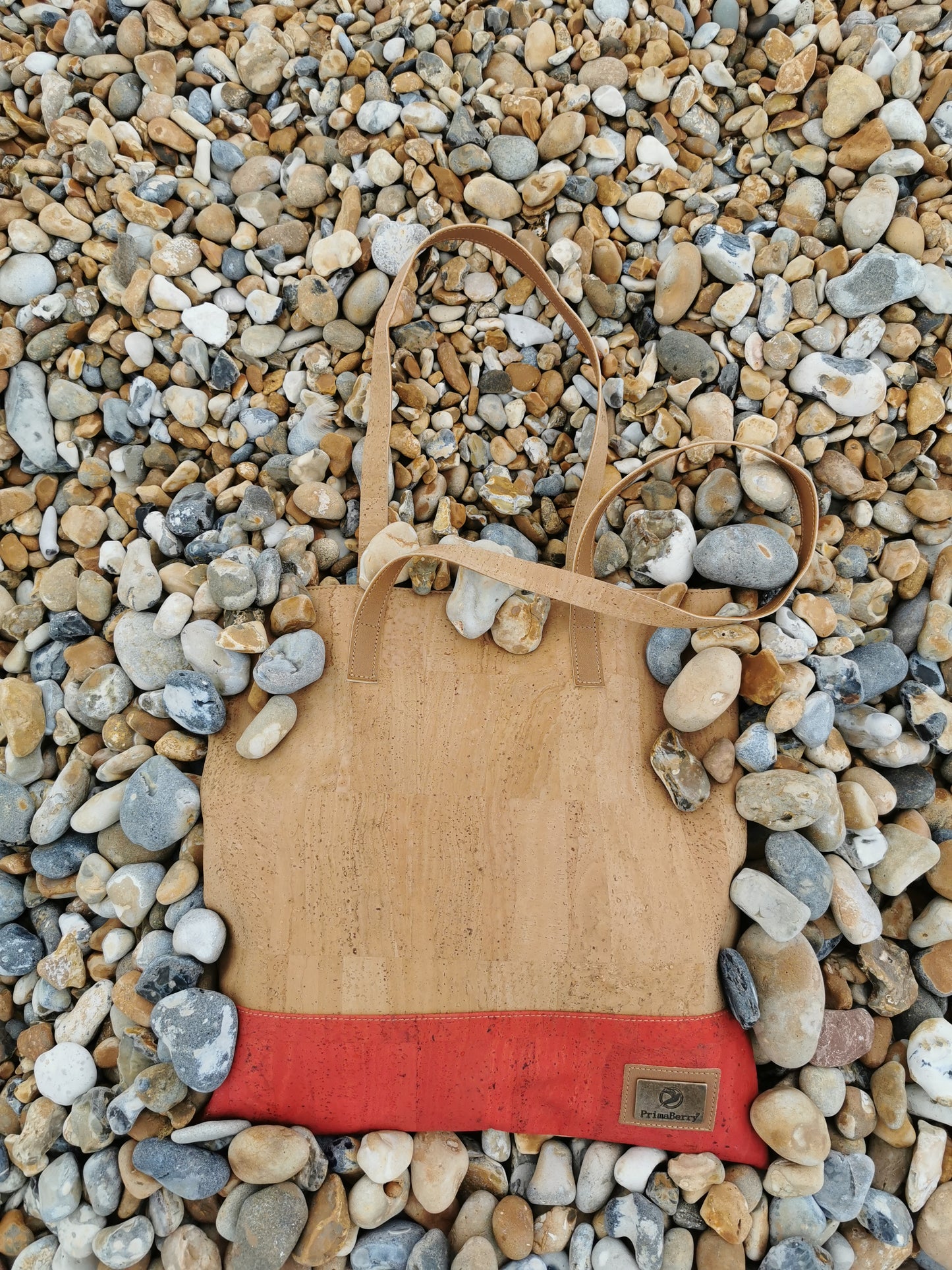 Vibrant Red Cork Shopping Bag: Stylish, Sustainable, and Practical Bag Made from Premium Cork