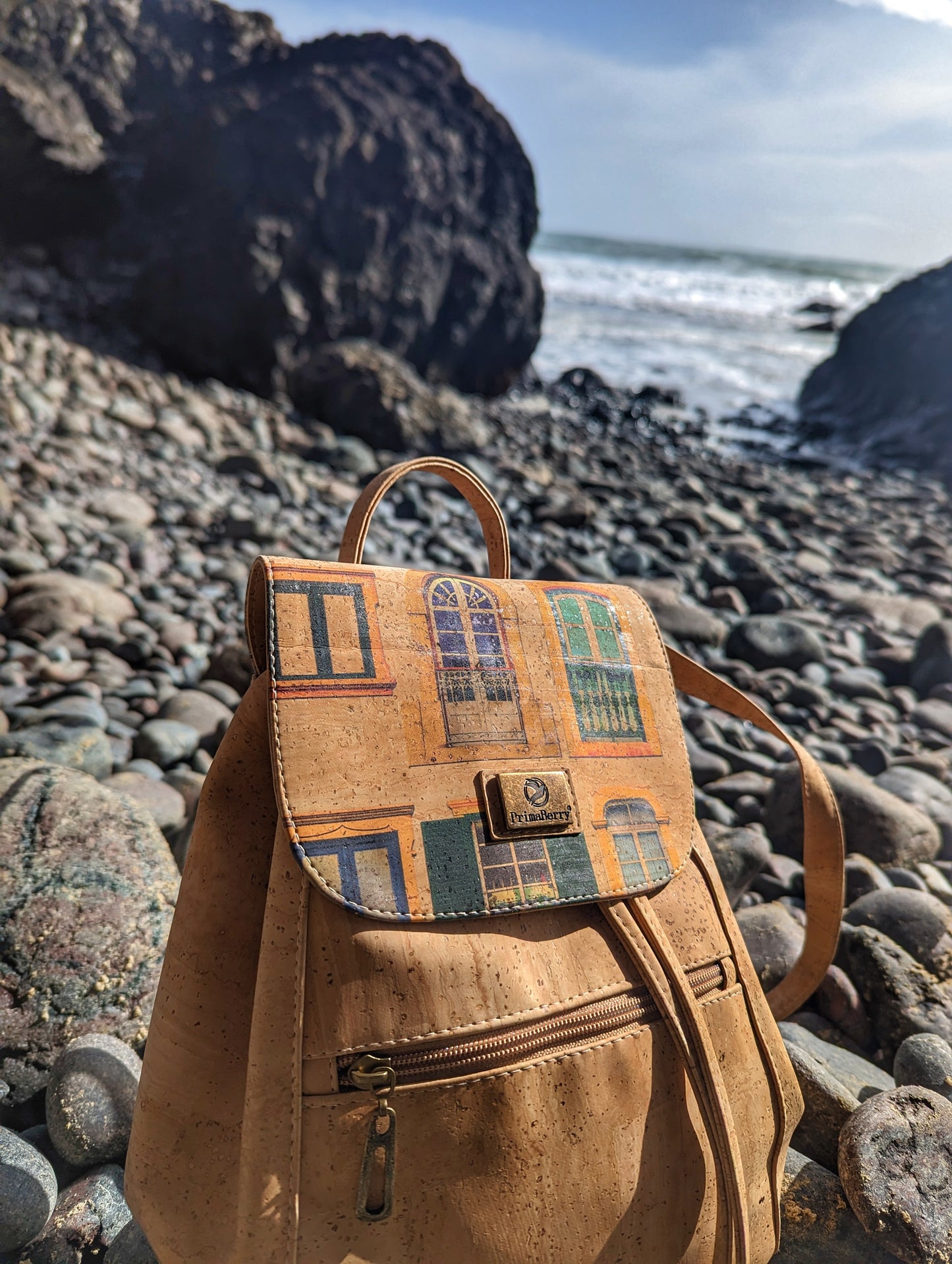 Portuguese Window Collection Cork Backpack: Stylish, Sustainable, and Ethical Backpack Inspired by Traditional Portuguese Windows