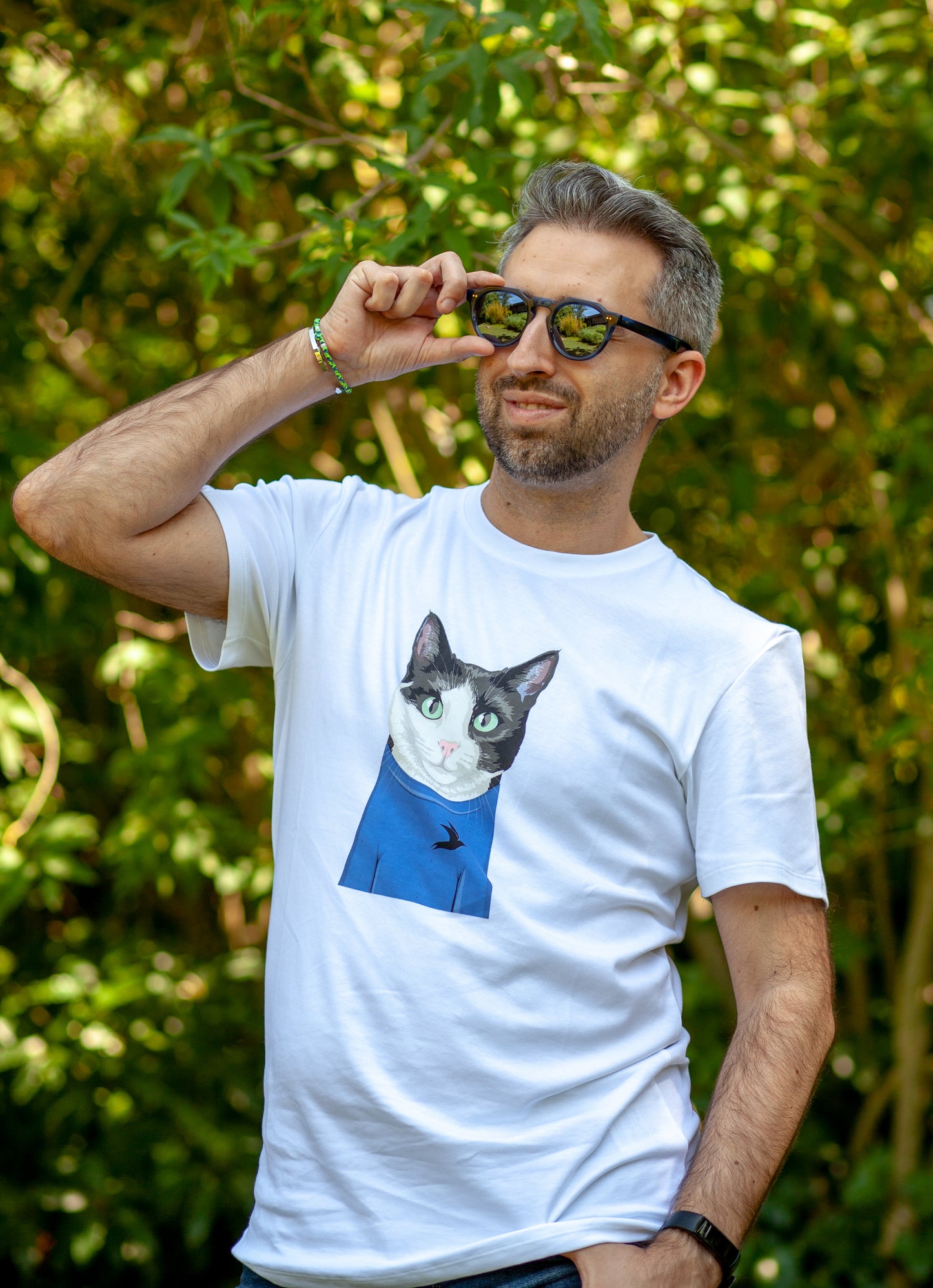 Serenity Cat Pima Cotton T-Shirt: Stylish and Sustainable T-Shirt with Cute Cat Design