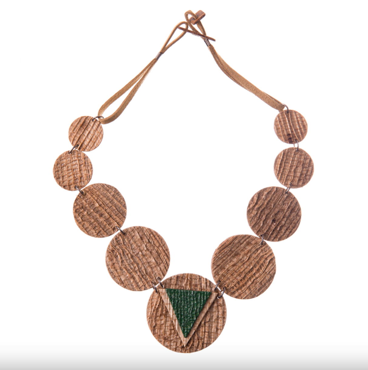 Equilibrium Dark Green Necklace: Stylish and Sustainable Statement Earrings Made from Recycled Materials