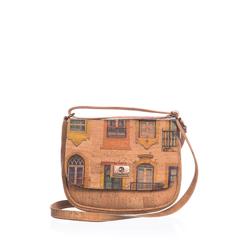 Portuguese Window Collection Cork Crossbody Bag Flap: Stylish