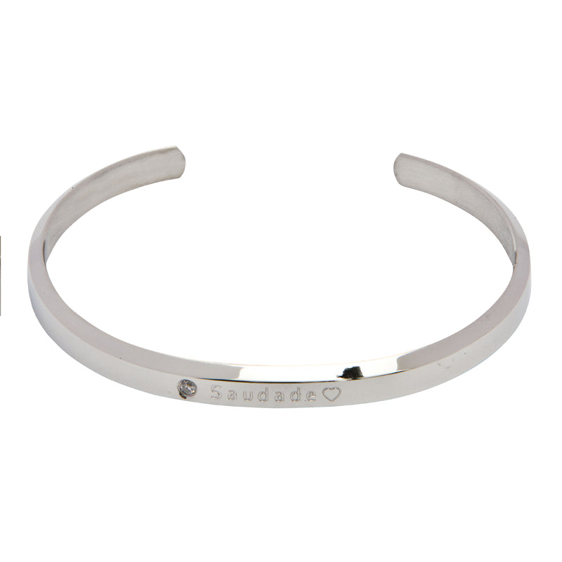saudade stainless steel silver bracelet