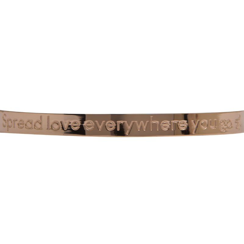 spread love unisex stainless steel rose gold bracelet